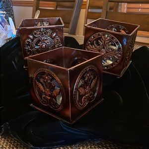 Beautiful bronze candle holders. Set of 3